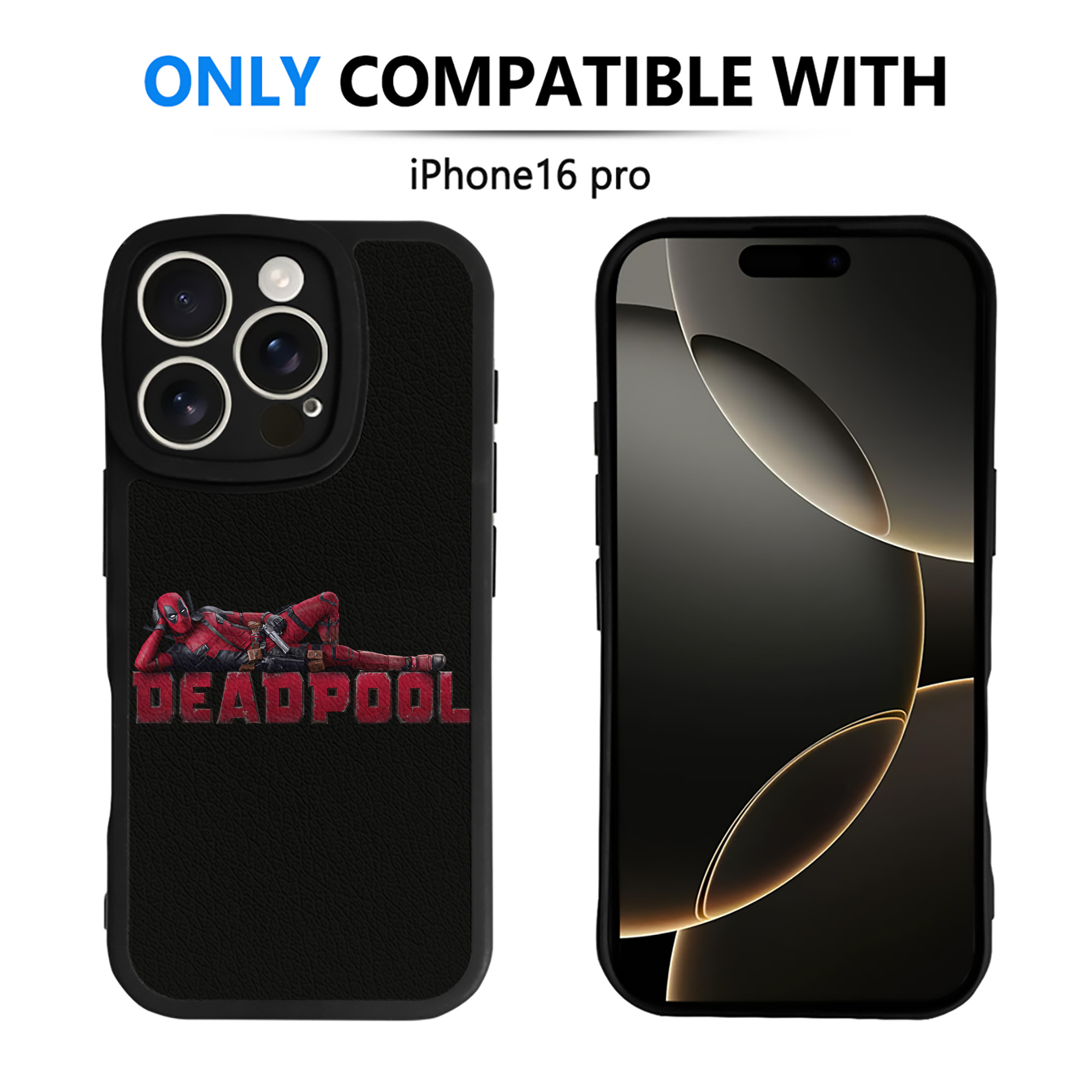 （画像用） Deadpool デッドプール 【iPhone 16シリーズ対応】シリコンスマホケース（レザー調） 材質：シリコン